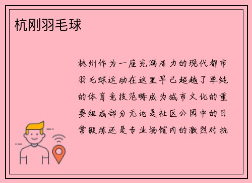 杭刚羽毛球